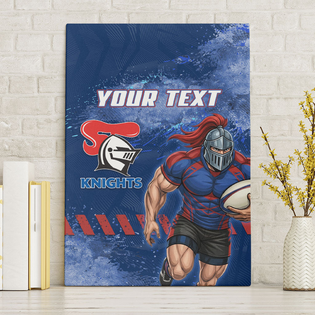 Personalised Newcastle Knights Rugby Canvas Wall Art Newy Warrior Mascot - Sporty Splash Art Style