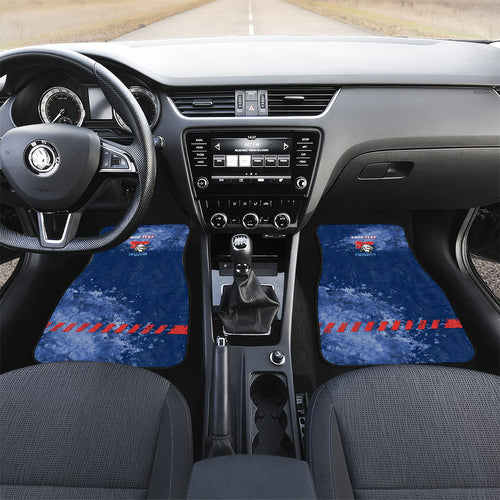 Personalised Newcastle Knights Rugby Car Mats Newy Warrior Mascot - Sporty Splash Art Style