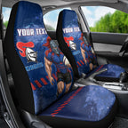 Personalised Newcastle Knights Rugby Car Seat Cover Newy Warrior Mascot - Sporty Splash Art Style