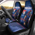Personalised Newcastle Knights Rugby Car Seat Cover Newy Warrior Mascot - Sporty Splash Art Style