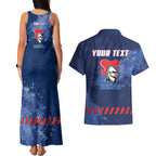 Personalised Newcastle Knights Rugby Couples Matching Tank Maxi Dress and Hawaiian Shirt Newy Warrior Mascot - Sporty Splash Art Style