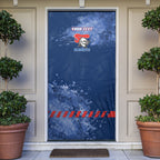Personalised Newcastle Knights Rugby Door Cover Newy Warrior Mascot - Sporty Splash Art Style