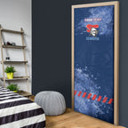 Personalised Newcastle Knights Rugby Door Cover Newy Warrior Mascot - Sporty Splash Art Style