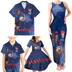 Personalised Newcastle Knights Rugby Family Matching Tank Maxi Dress and Hawaiian Shirt Newy Warrior Mascot - Sporty Splash Art Style