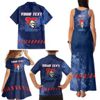 Personalised Newcastle Knights Rugby Family Matching Tank Maxi Dress and Hawaiian Shirt Newy Warrior Mascot - Sporty Splash Art Style