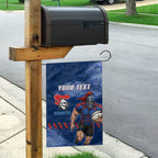 Personalised Newcastle Knights Rugby Garden Flag Newy Warrior Mascot - Sporty Splash Art Style