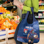 Personalised Newcastle Knights Rugby Grocery Bag Newy Warrior Mascot - Sporty Splash Art Style