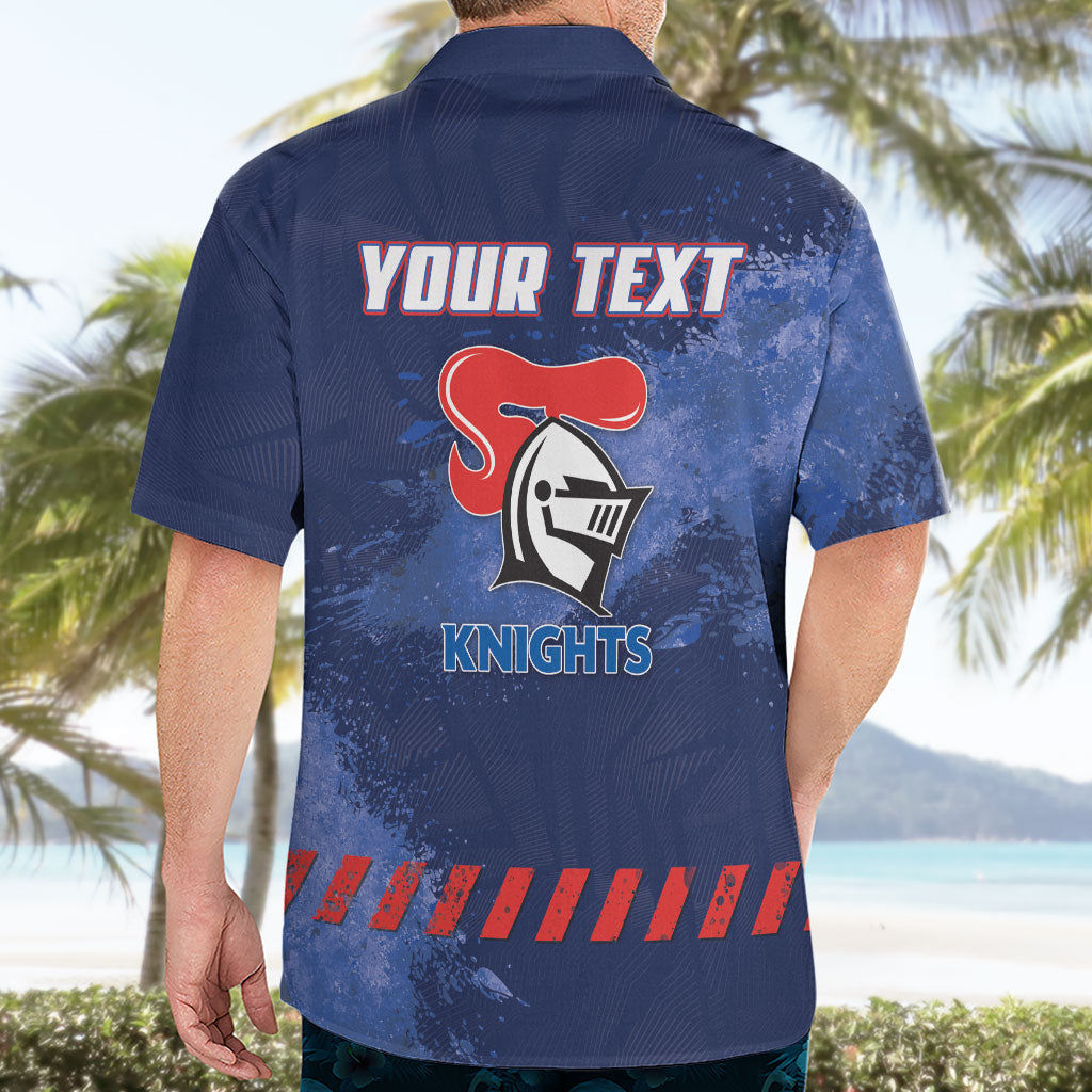 Personalised Newcastle Knights Rugby Hawaiian Shirt Newy Warrior Mascot - Sporty Splash Art Style