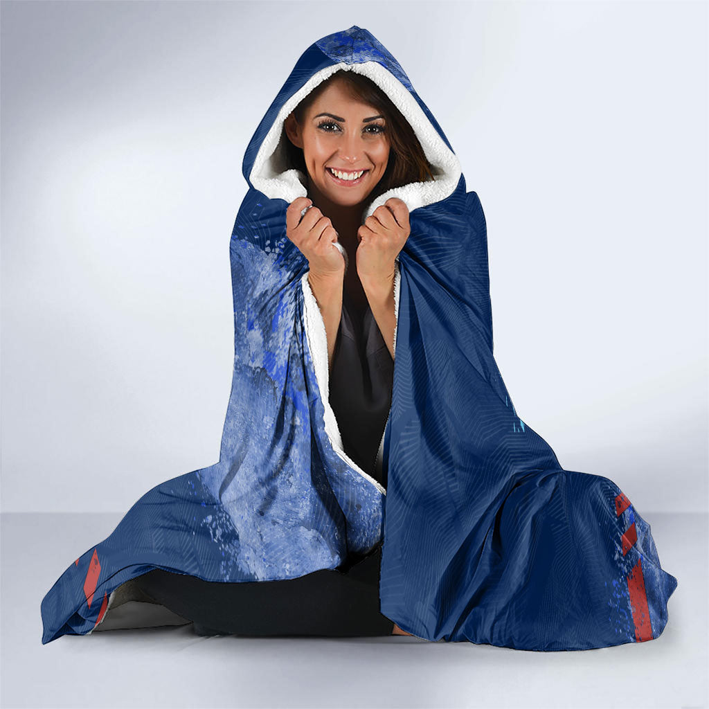 Personalised Newcastle Knights Rugby Hooded Blanket Newy Warrior Mascot - Sporty Splash Art Style