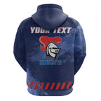 Personalised Newcastle Knights Rugby Hoodie Newy Warrior Mascot - Sporty Splash Art Style