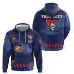 Personalised Newcastle Knights Rugby Hoodie Newy Warrior Mascot - Sporty Splash Art Style