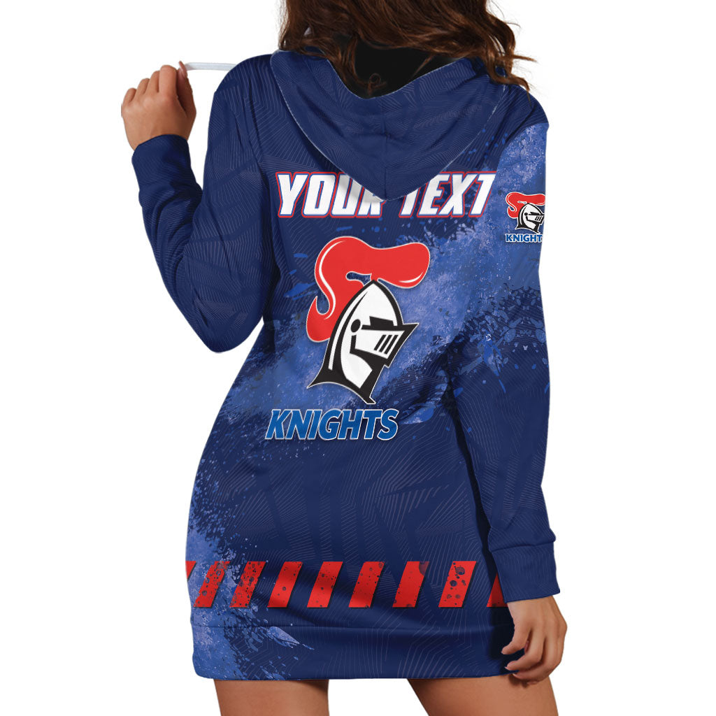 Personalised Newcastle Knights Rugby Hoodie Dress Newy Warrior Mascot - Sporty Splash Art Style