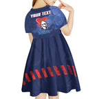 Personalised Newcastle Knights Rugby Kid Short Sleeve Dress Newy Warrior Mascot - Sporty Splash Art Style