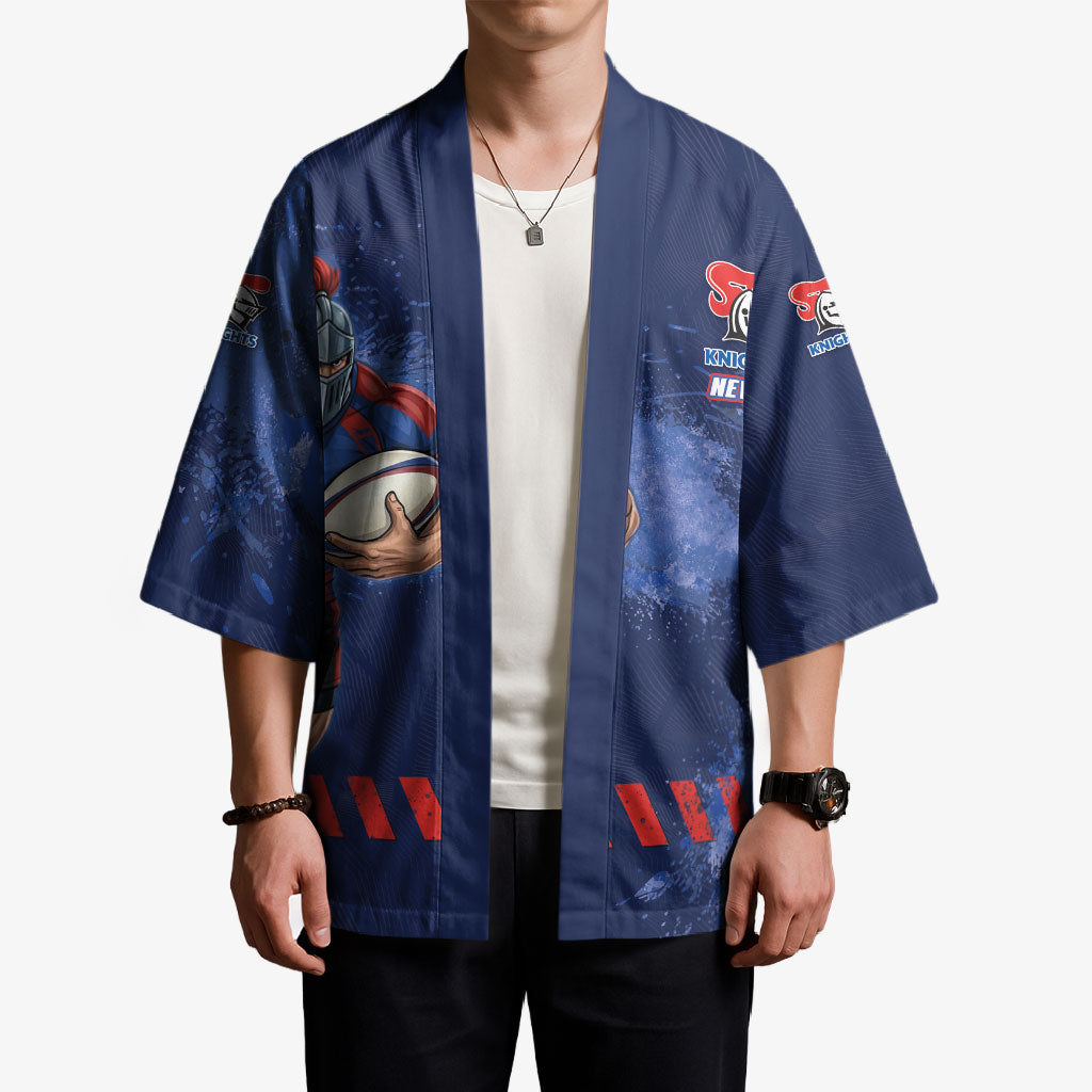 Personalised Newcastle Knights Rugby Kimono Newy Warrior Mascot - Sporty Splash Art Style