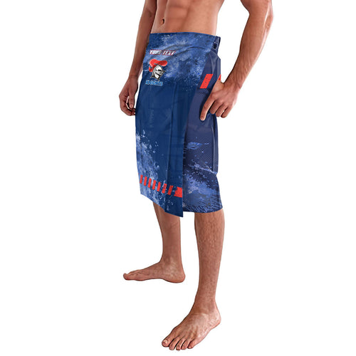 Personalised Newcastle Knights Rugby Lavalava Newy Warrior Mascot - Sporty Splash Art Style