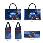 Personalised Newcastle Knights Rugby Leather Bag Newy Warrior Mascot - Sporty Splash Art Style