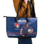 Personalised Newcastle Knights Rugby Leather Tote Bag Newy Warrior Mascot - Sporty Splash Art Style