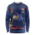 Personalised Newcastle Knights Rugby Long Sleeve Shirt Newy Warrior Mascot - Sporty Splash Art Style