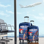 Personalised Newcastle Knights Rugby Luggage Cover Newy Warrior Mascot - Sporty Splash Art Style