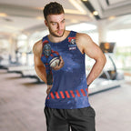 Personalised Newcastle Knights Rugby Men Tank Top Newy Warrior Mascot - Sporty Splash Art Style