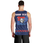 Personalised Newcastle Knights Rugby Men Tank Top Newy Warrior Mascot - Sporty Splash Art Style