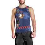 Personalised Newcastle Knights Rugby Men Tank Top Newy Warrior Mascot - Sporty Splash Art Style