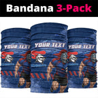 Personalised Newcastle Knights Rugby Neck Gaiter Newy Warrior Mascot - Sporty Splash Art Style