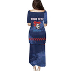 Personalised Newcastle Knights Rugby Puletasi Newy Warrior Mascot - Sporty Splash Art Style
