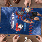 Personalised Newcastle Knights Rugby Puzzle Newy Warrior Mascot - Sporty Splash Art Style