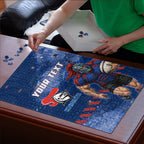 Personalised Newcastle Knights Rugby Puzzle Newy Warrior Mascot - Sporty Splash Art Style