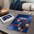 Personalised Newcastle Knights Rugby Puzzle Newy Warrior Mascot - Sporty Splash Art Style