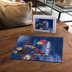 Personalised Newcastle Knights Rugby Puzzle Newy Warrior Mascot - Sporty Splash Art Style