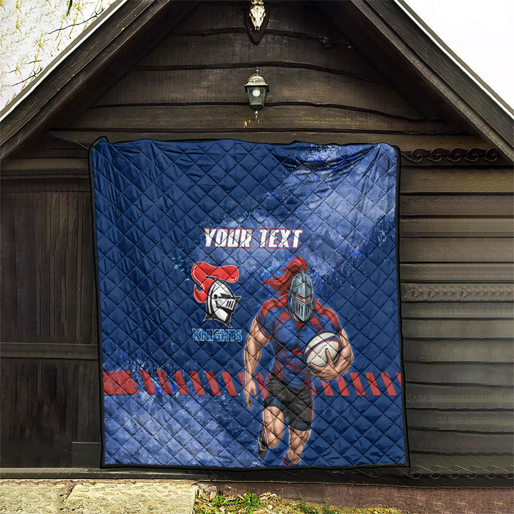 Personalised Newcastle Knights Rugby Quilt Newy Warrior Mascot - Sporty Splash Art Style