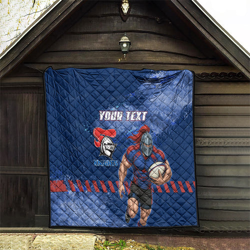 Personalised Newcastle Knights Rugby Quilt Newy Warrior Mascot - Sporty Splash Art Style