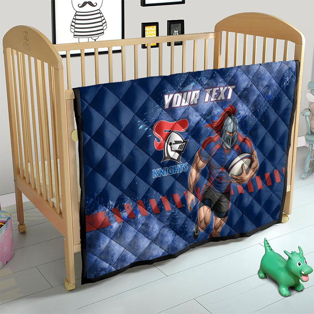 Personalised Newcastle Knights Rugby Quilt Newy Warrior Mascot - Sporty Splash Art Style