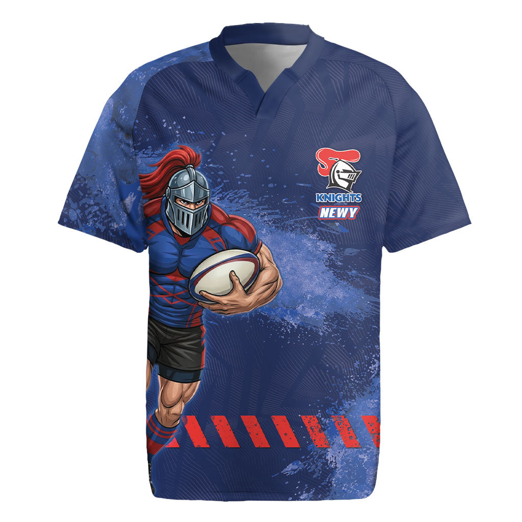 Personalised Newcastle Knights Rugby Rugby Jersey Newy Warrior Mascot - Sporty Splash Art Style