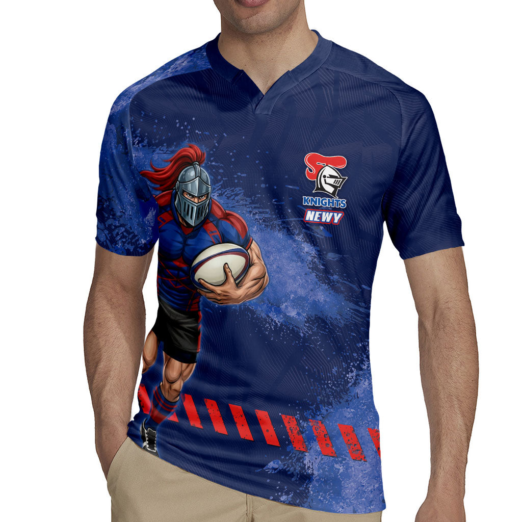 Personalised Newcastle Knights Rugby Rugby Jersey Newy Warrior Mascot - Sporty Splash Art Style