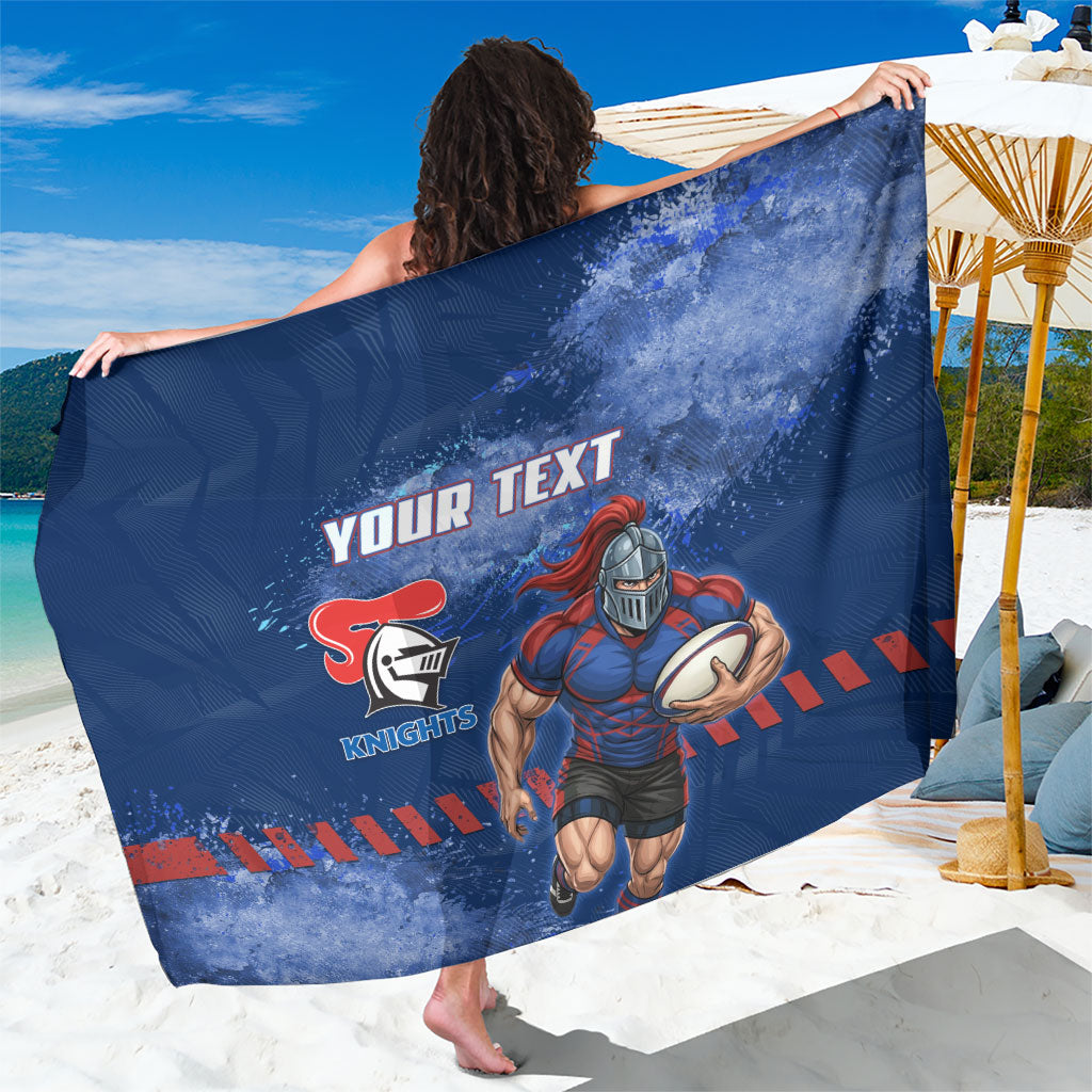 Personalised Newcastle Knights Rugby Sarong Newy Warrior Mascot - Sporty Splash Art Style