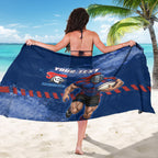 Personalised Newcastle Knights Rugby Sarong Newy Warrior Mascot - Sporty Splash Art Style