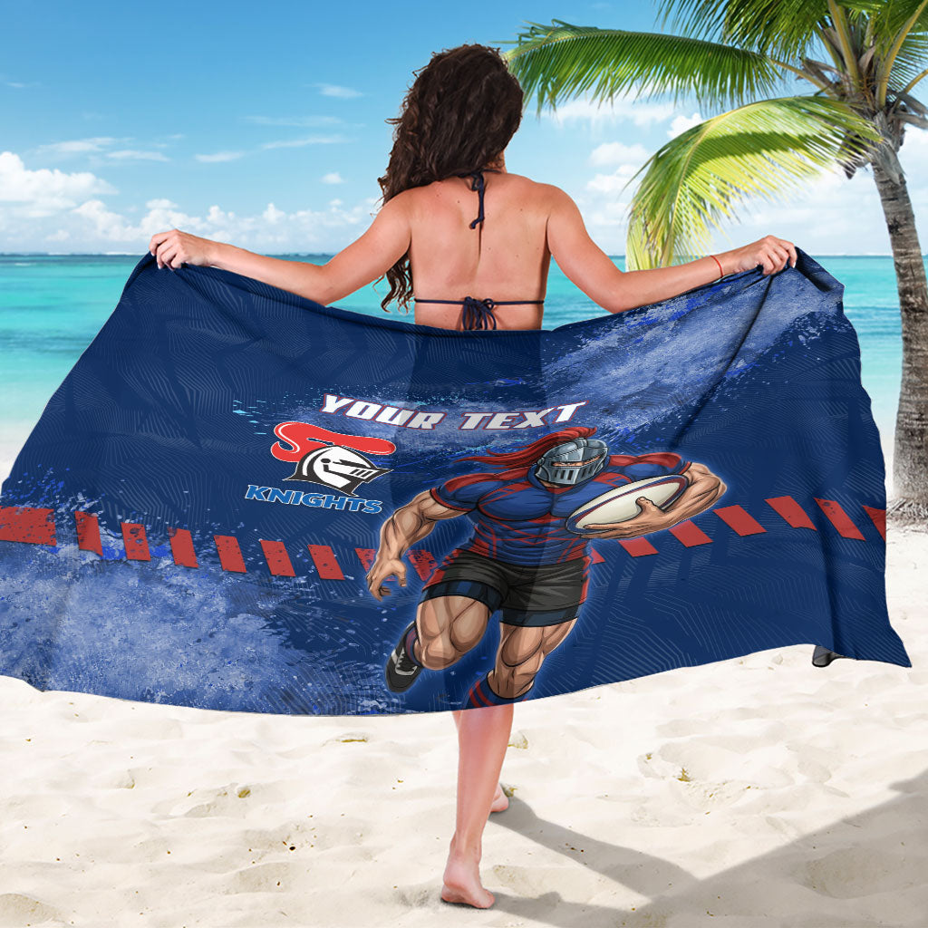 Personalised Newcastle Knights Rugby Sarong Newy Warrior Mascot - Sporty Splash Art Style
