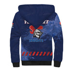 Personalised Newcastle Knights Rugby Sherpa Hoodie Newy Warrior Mascot - Sporty Splash Art Style