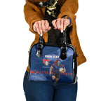 Personalised Newcastle Knights Rugby Shoulder Handbag Newy Warrior Mascot - Sporty Splash Art Style