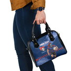 Personalised Newcastle Knights Rugby Shoulder Handbag Newy Warrior Mascot - Sporty Splash Art Style