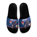 Personalised Newcastle Knights Rugby Slide Sandals Newy Warrior Mascot - Sporty Splash Art Style