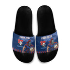 Personalised Newcastle Knights Rugby Slide Sandals Newy Warrior Mascot - Sporty Splash Art Style