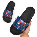 Personalised Newcastle Knights Rugby Slide Sandals Newy Warrior Mascot - Sporty Splash Art Style
