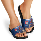 Personalised Newcastle Knights Rugby Slide Sandals Newy Warrior Mascot - Sporty Splash Art Style