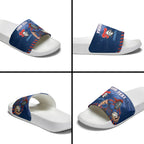 Personalised Newcastle Knights Rugby Slide Sandals Newy Warrior Mascot - Sporty Splash Art Style