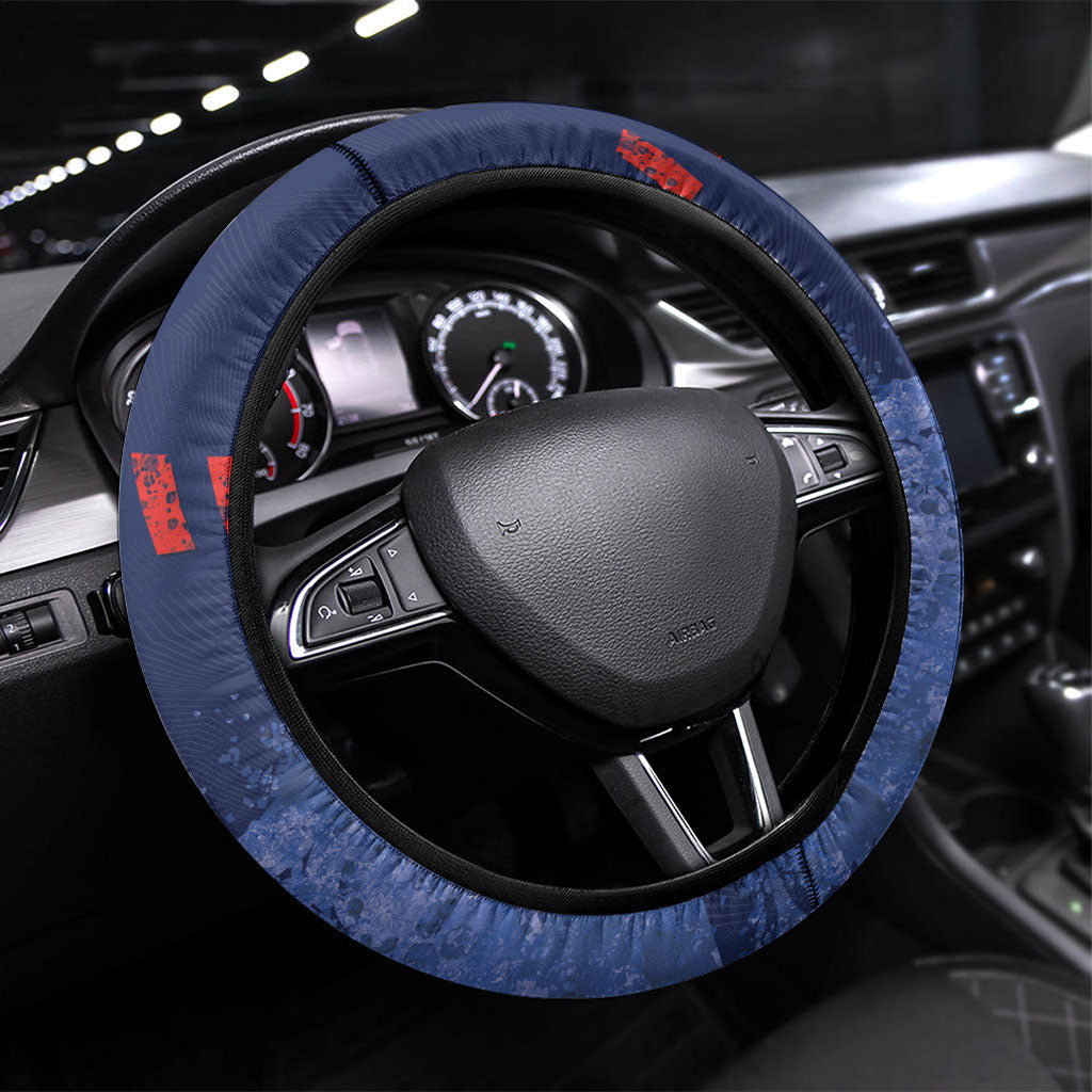 Newcastle Knights Rugby Steering Wheel Cover Newy Warrior Mascot - Sporty Splash Art Style