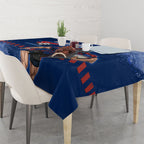 Personalised Newcastle Knights Rugby Tablecloth Newy Warrior Mascot - Sporty Splash Art Style